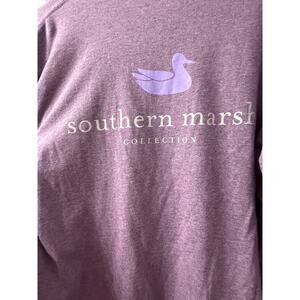 Southern Marsh Authentic Heathered Long Sleeve Tee in soft purple wash sz Medium